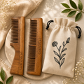 Le'Goodys Herbal Oil Treated Neem Wooden Comb Set (Rosemary Neem Amla and Other Oils)