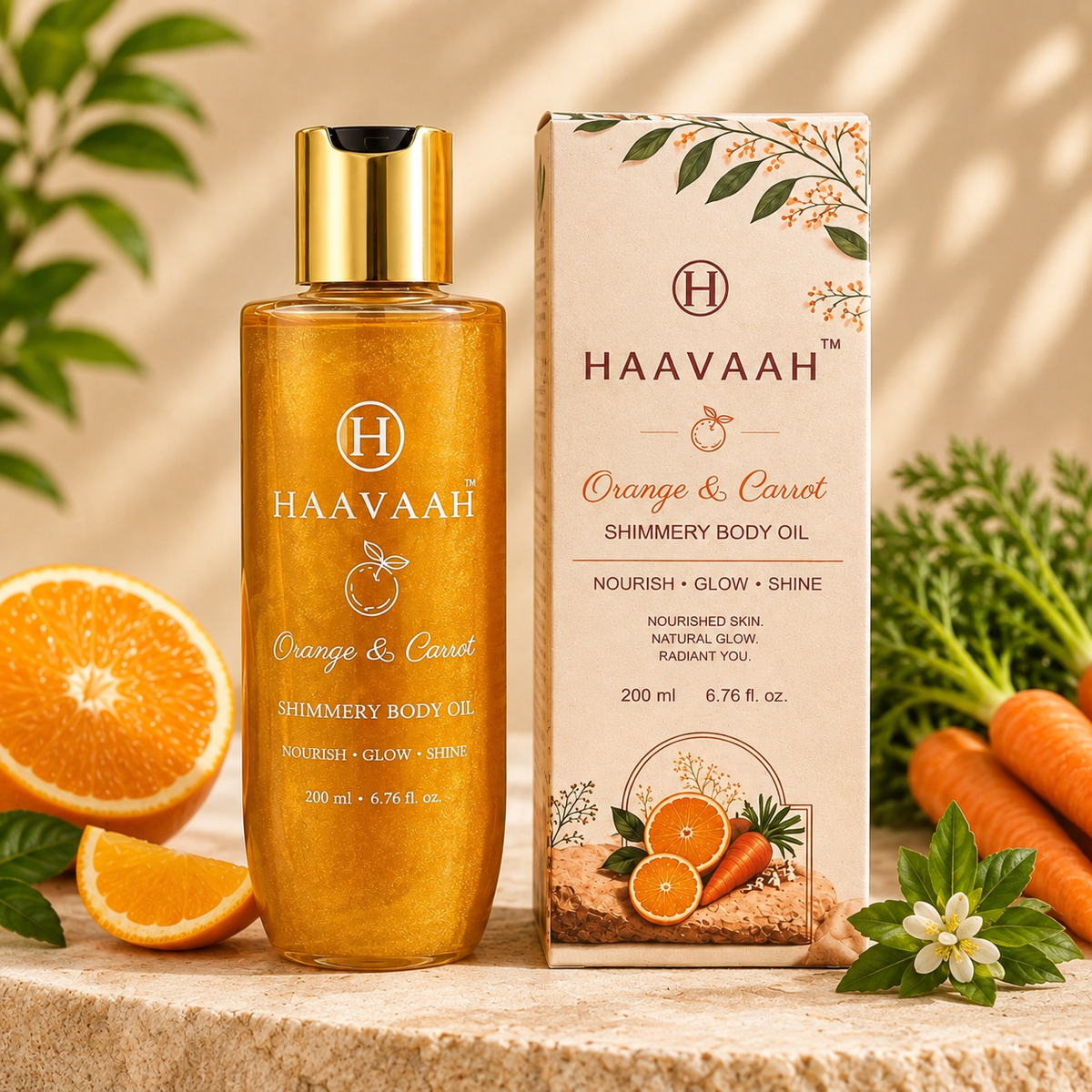 HAAVAAH Orange and Carrot After Shower Body Polishing Oil