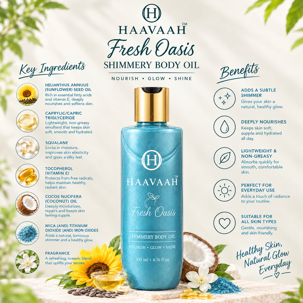HAAVAAH Fresh Oasis Fragranced After Shower Body Polishing Oil