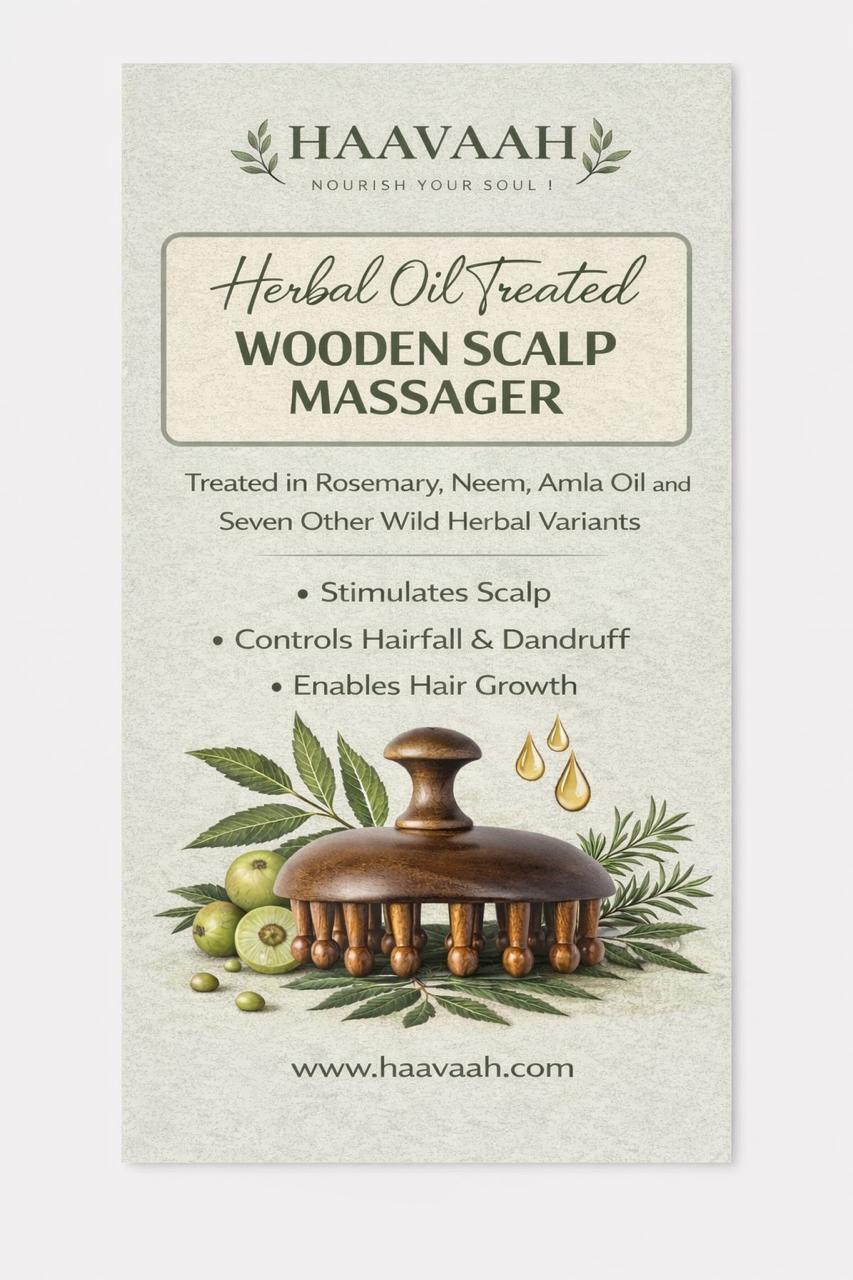Oil Treated Wooden Scalp Massager