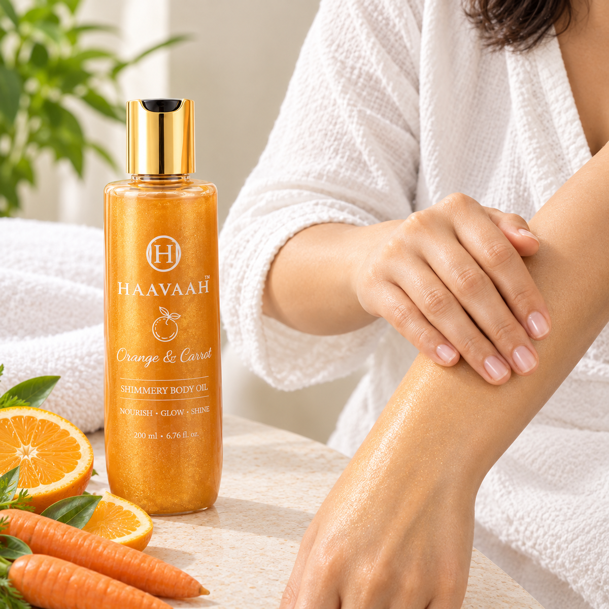 HAAVAAH Orange and Carrot After Shower Body Polishing Oil